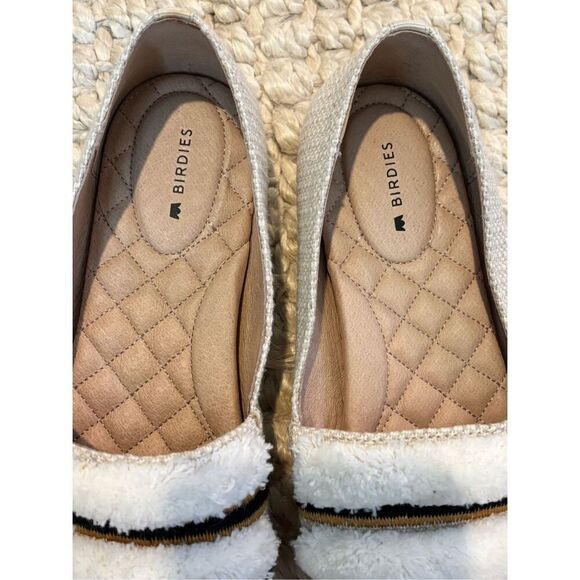 Nearly new BIRDIES Starling Flat In Natural Stripe Embroidery, Sz 8, $150 - Picture 3 of 7